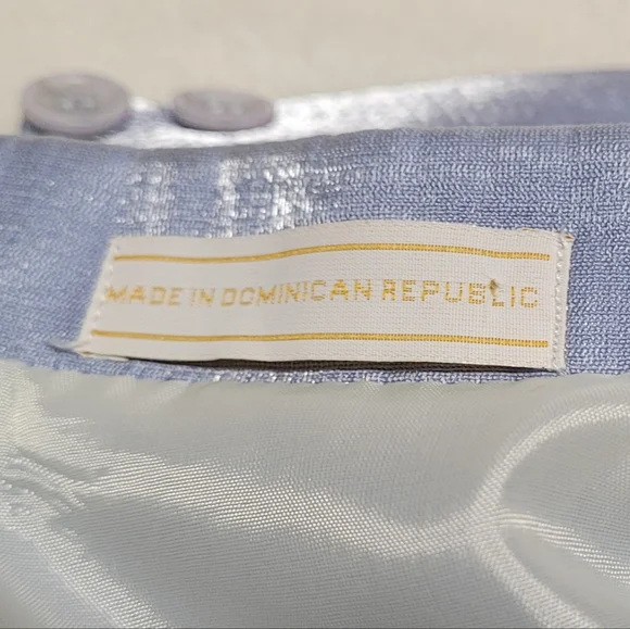 70s Vintage Falcone Jr Iridescent Blue Knit Notched Lapel Mini Blazer Dress M - Picture 11 of 12